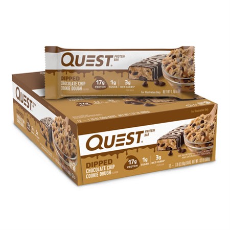 Quest Bar 12 x 60 g, Dipped Choco Chip Cookie Dough