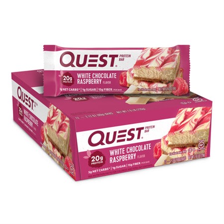 Quest Bar 12 x 60 g, White Choc Raspberry